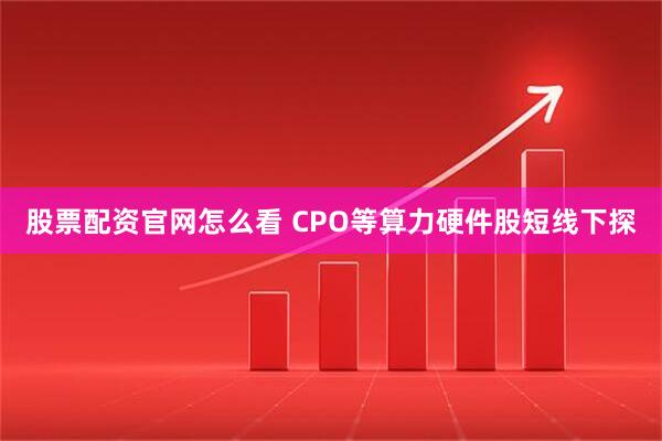 股票配资官网怎么看 CPO等算力硬件股短线下探