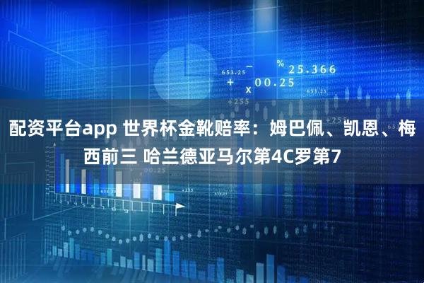 配资平台app 世界杯金靴赔率：姆巴佩、凯恩、梅西前三 哈兰德亚马尔第4C罗第7